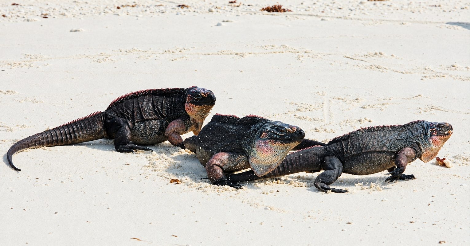 Exuma iguanas bitter guana, Staniel Cay, Exuma, The Bahamas