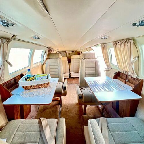 Charter plane cabin seating