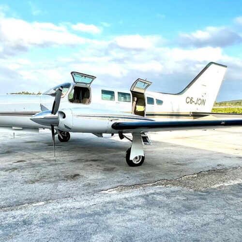 Twin engine charter plane on the tarmac